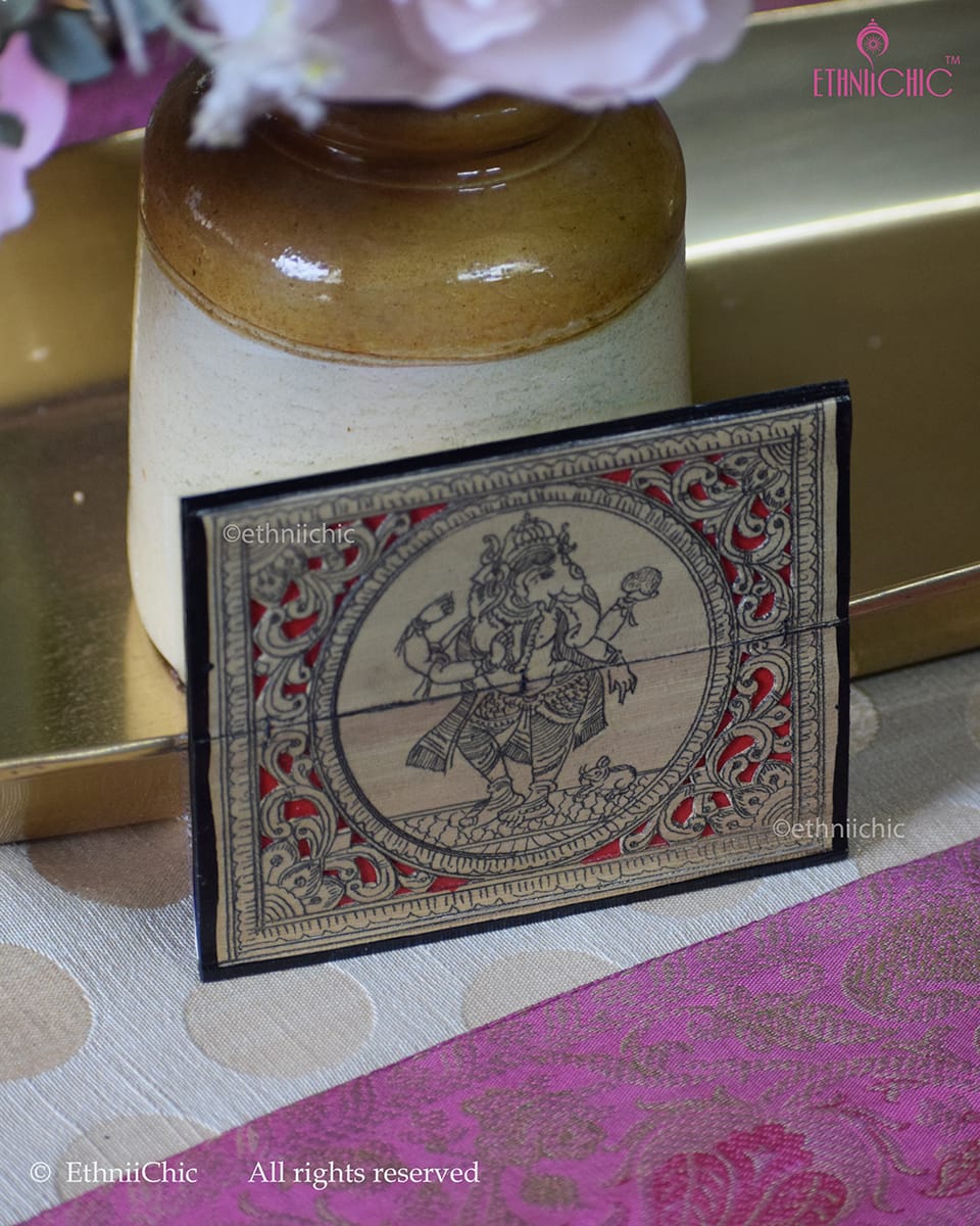 Tala Patra Pattachitra Hand-Painted Fridge Magnet – Ganesha