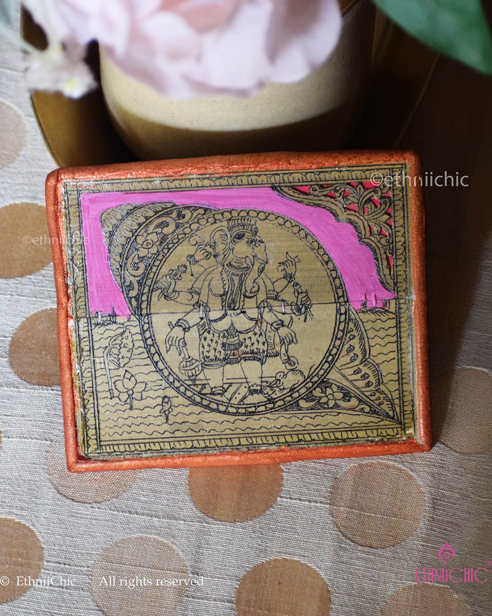 Tala Patra Pattachitra Hand-Painted Fridge Magnet – Ganesha