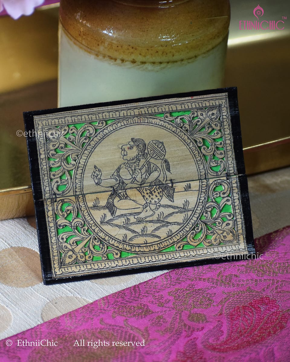 Tala Patra Pattachitra Hand-Painted Fridge Magnet – Hanuman