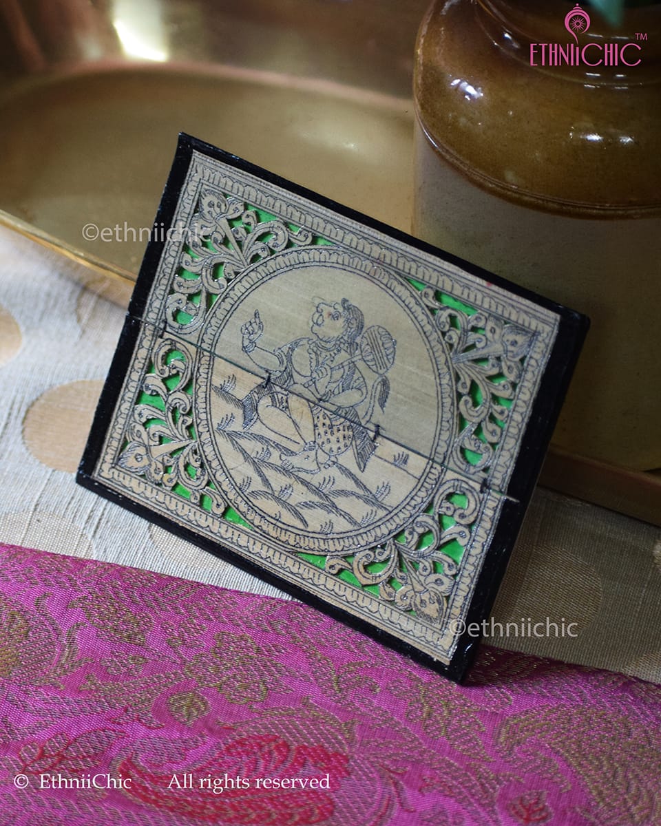 Tala Patra Pattachitra Hand-Painted Fridge Magnet – Hanuman