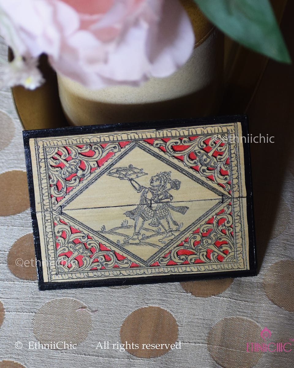 Tala Patra Pattachitra Hand-Painted Fridge Magnet – Hanuman