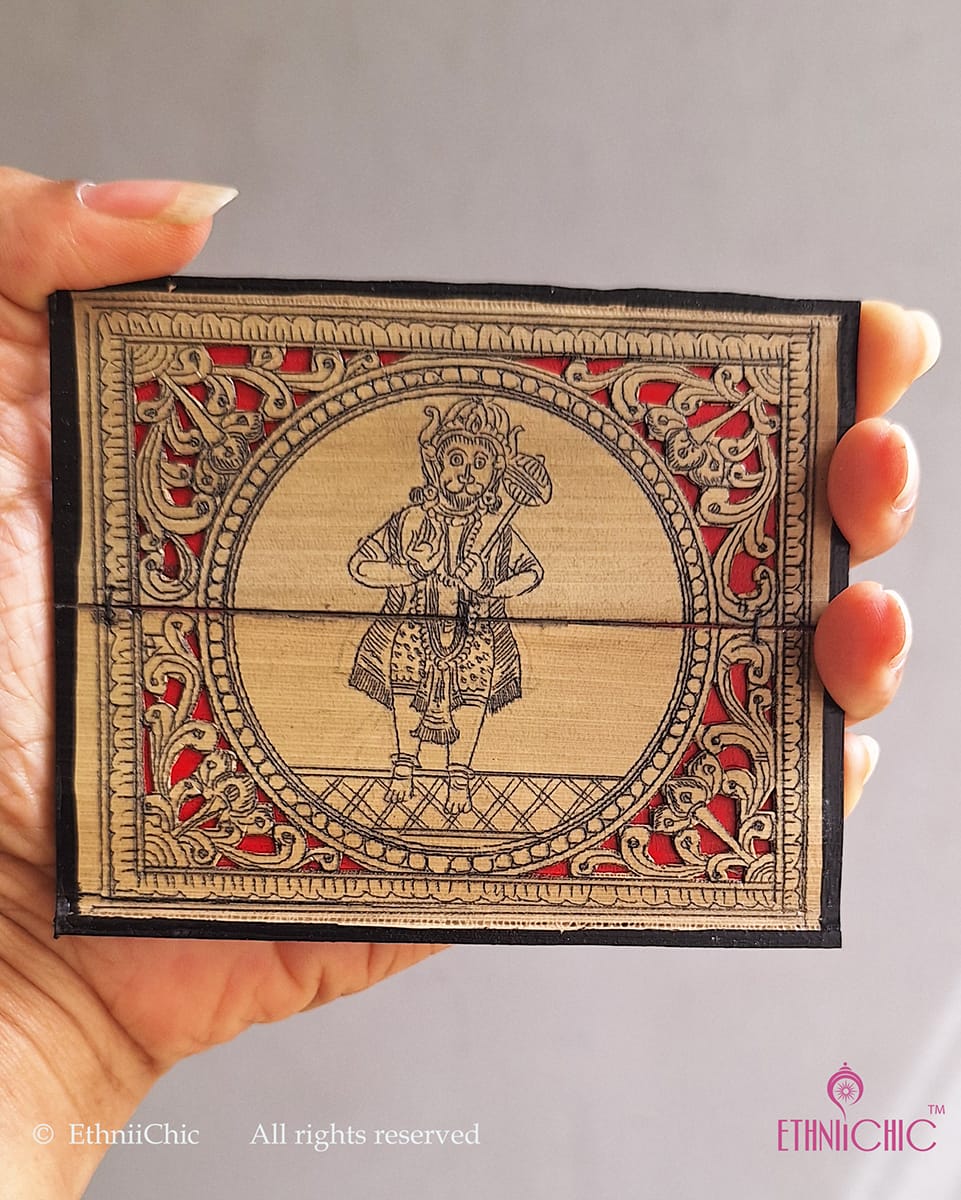 Tala Patra Pattachitra Hand-Painted Fridge Magnet – Hanuman