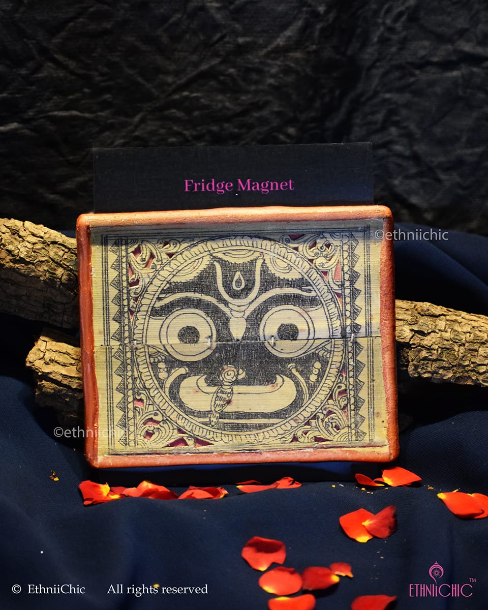 Tala Patra Pattachitra Hand-Painted Fridge Magnet – Jagganath ji