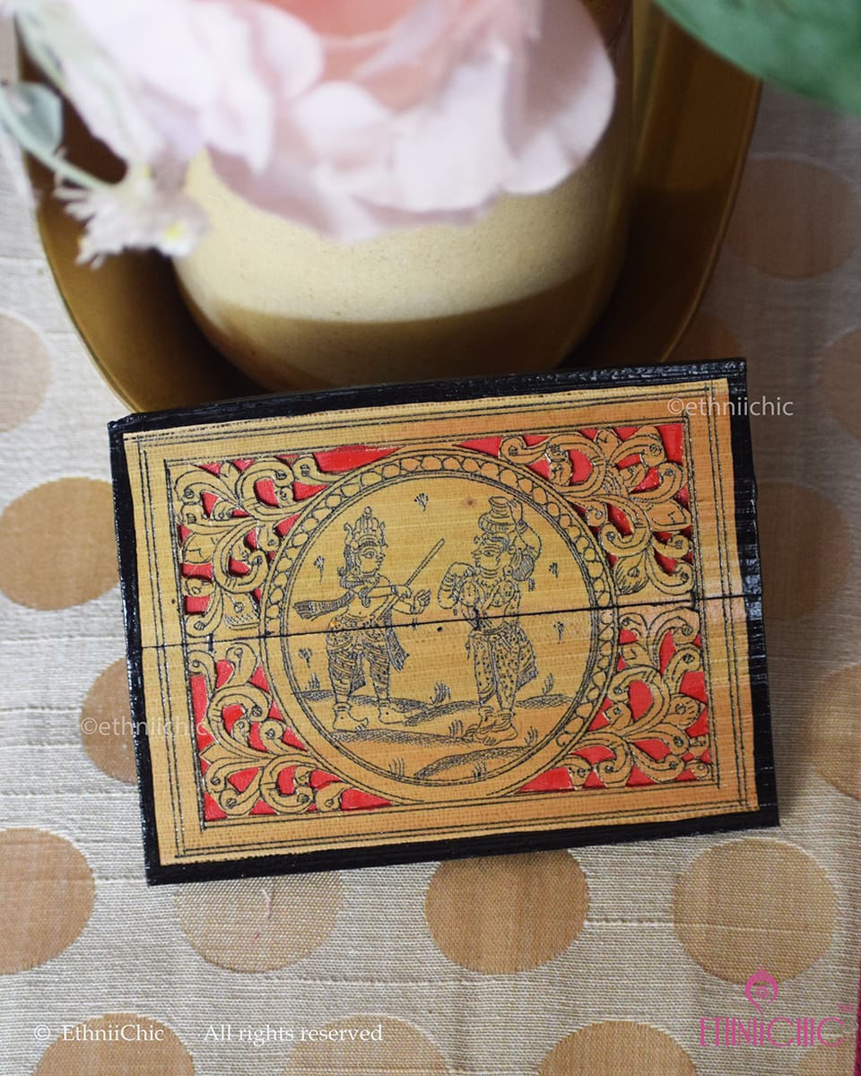 Tala Patra Pattachitra Hand-Painted Fridge Magnet – Krishna