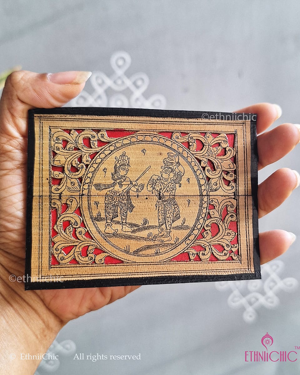 Tala Patra Pattachitra Hand-Painted Fridge Magnet – Krishna