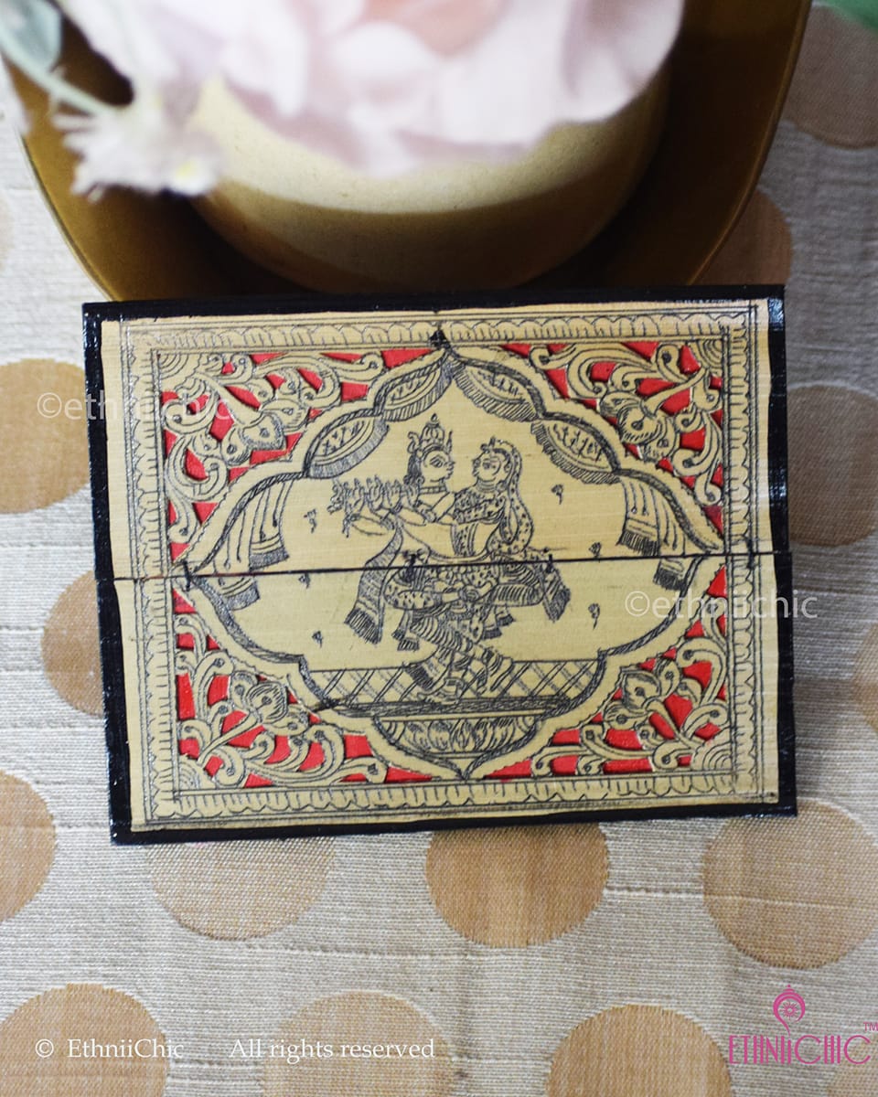 Tala Patra Pattachitra Hand-Painted Fridge Magnet – Krishna Radha