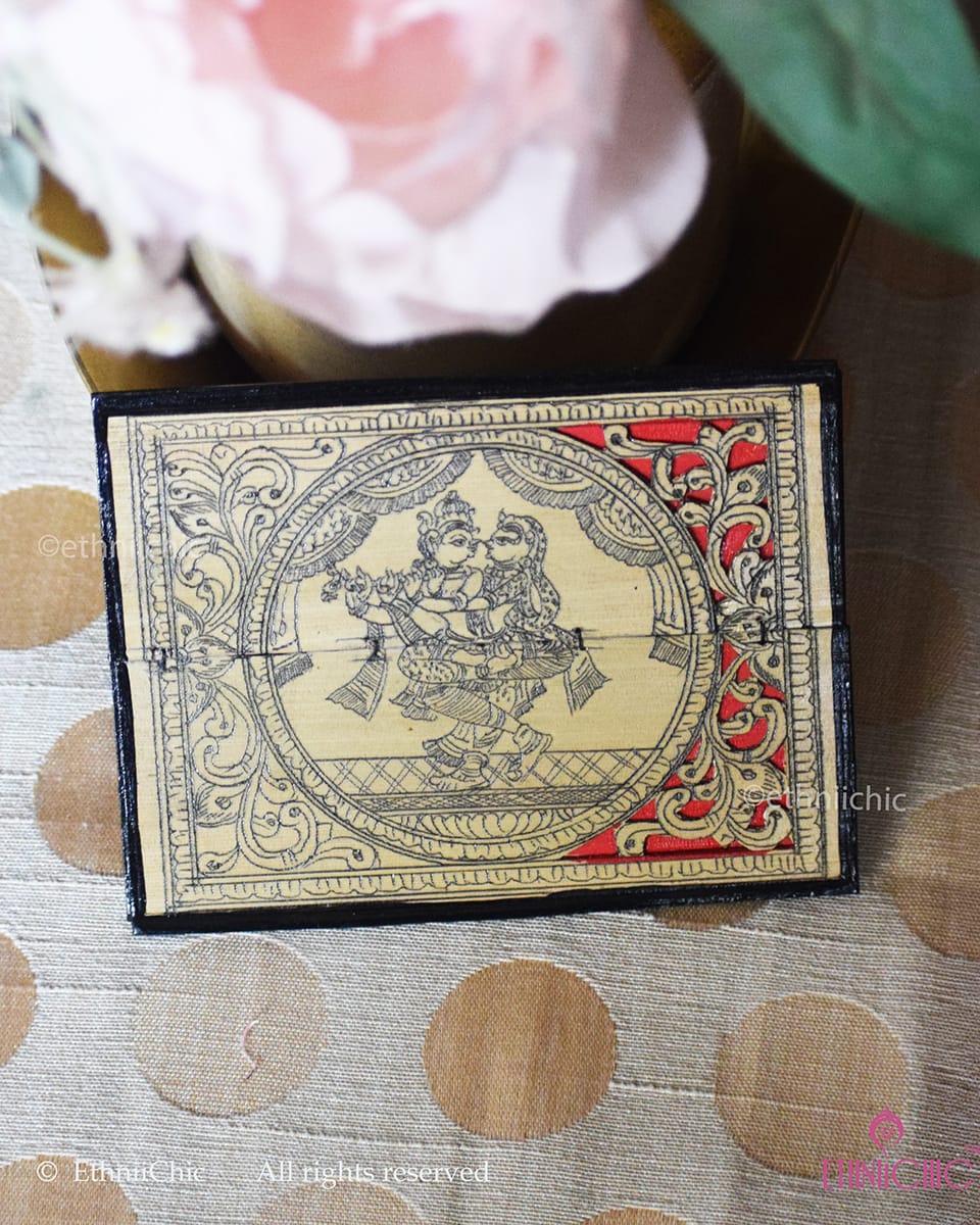 Tala Patra Pattachitra Hand-Painted Fridge Magnet – Krishna Radha