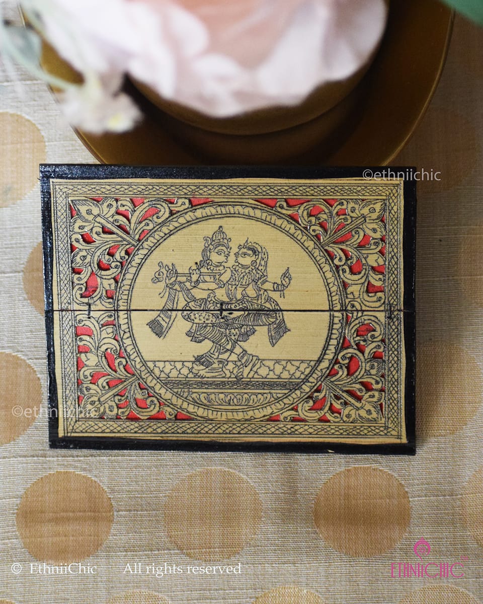Tala Patra Pattachitra Hand-Painted Fridge Magnet – Krishna Radha