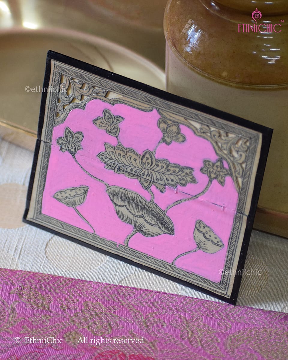 Tala Patra Pattachitra Hand-Painted Fridge Magnet – Lotus Motif