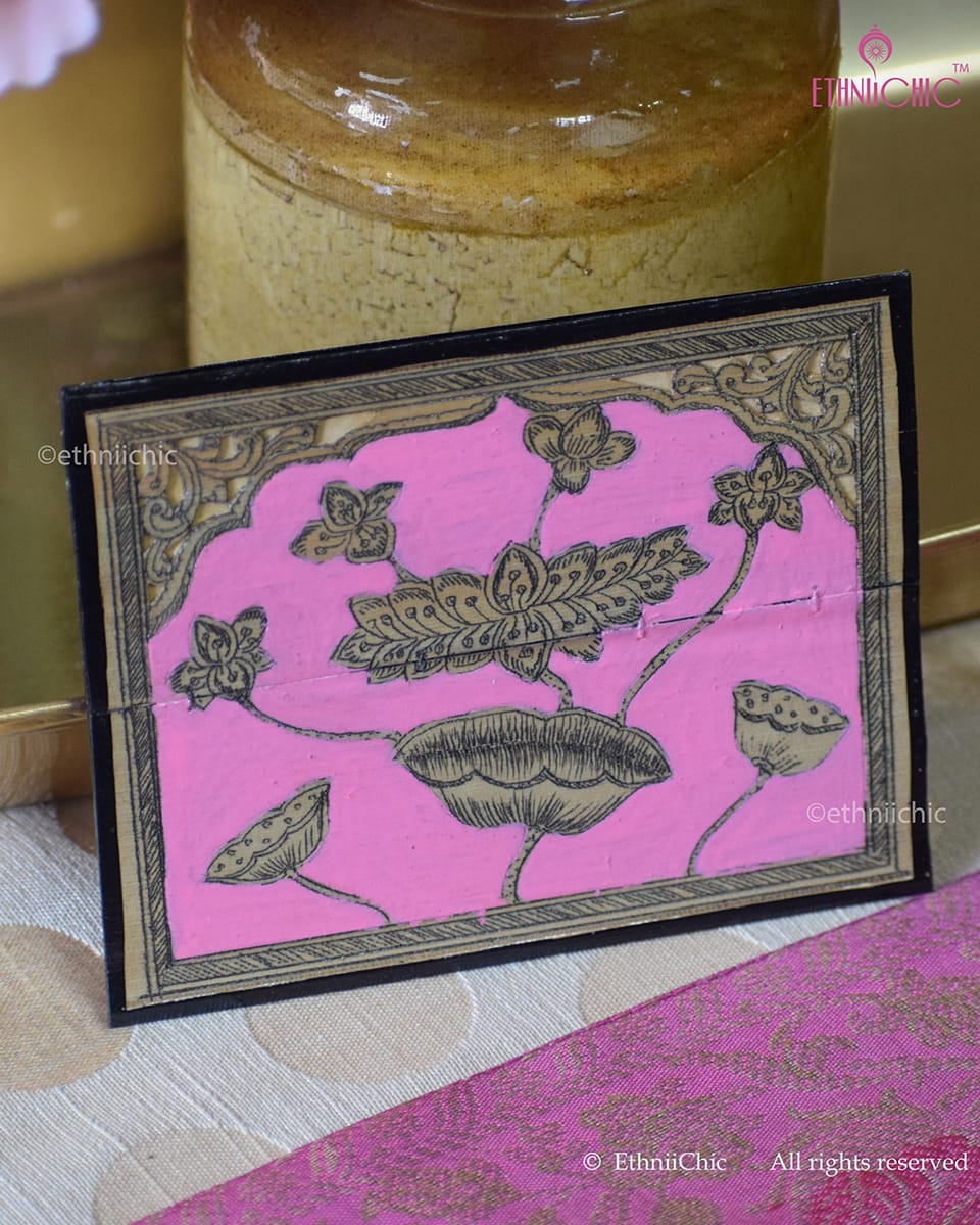 Tala Patra Pattachitra Hand-Painted Fridge Magnet – Lotus Motif