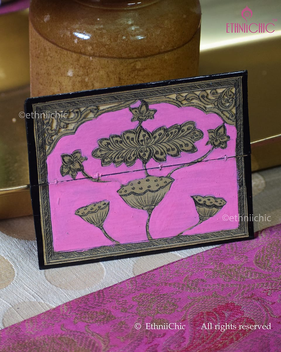 Tala Patra Pattachitra Hand-Painted Fridge Magnet – Lotus Motif
