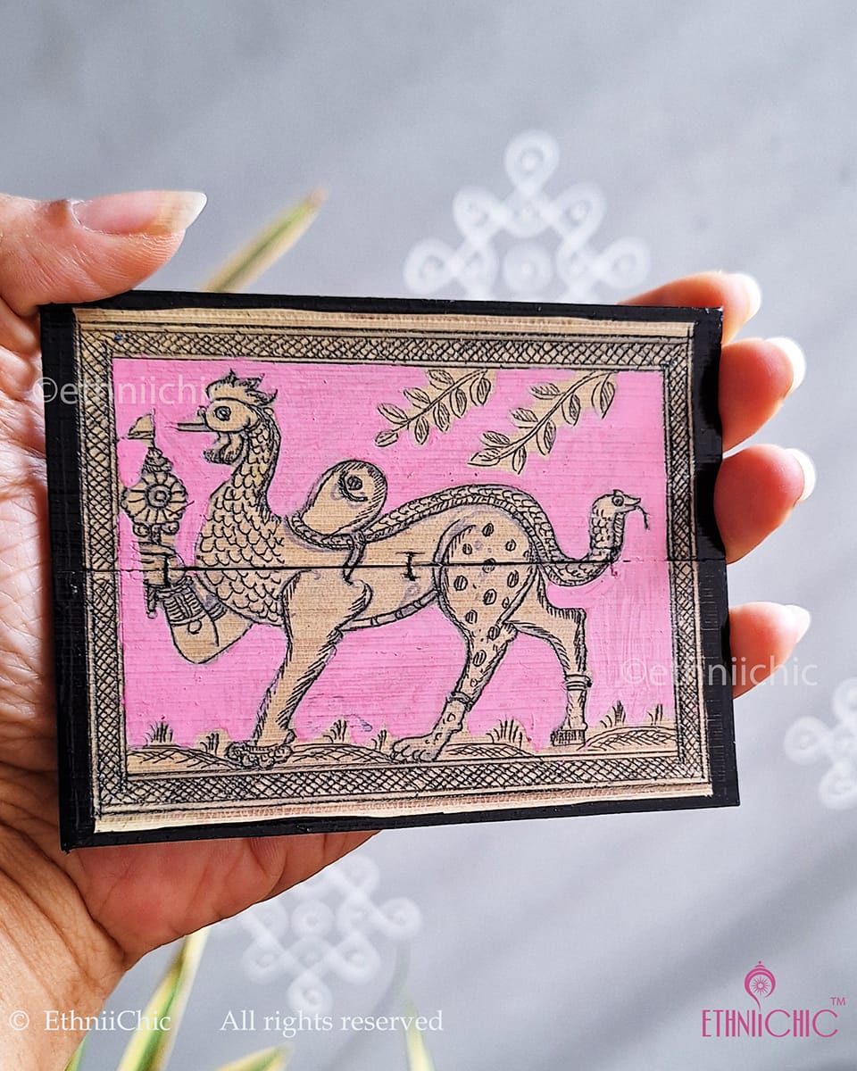Tala Patra Pattachitra Hand-Painted Fridge Magnet – Navagunjara