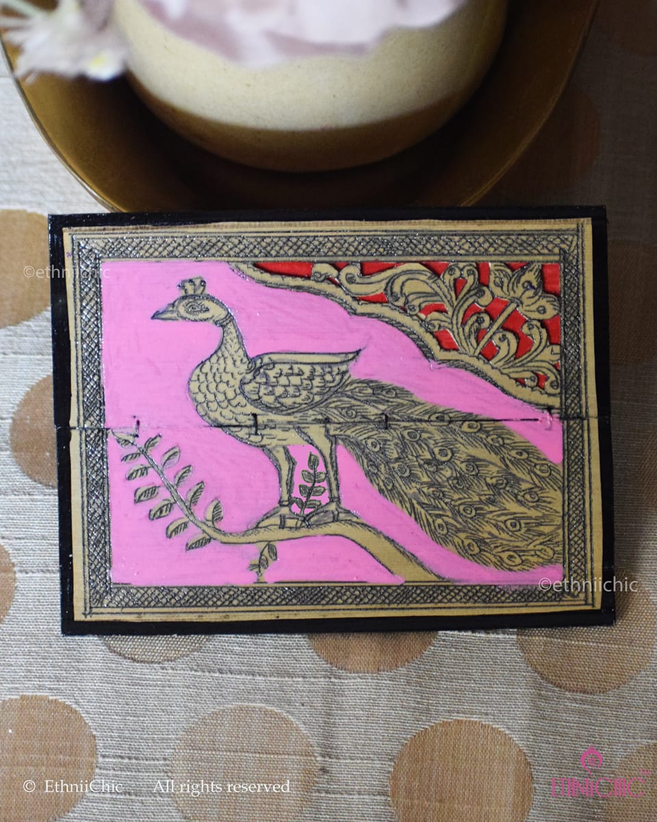 Tala Patra Pattachitra Hand-Painted Fridge Magnet – Peacock