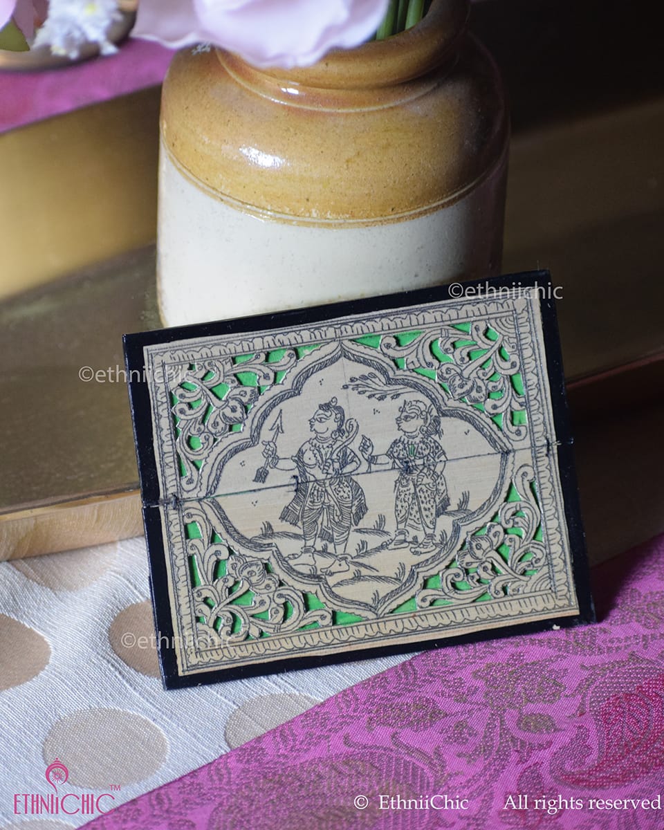 Tala Patra Pattachitra Hand-Painted Fridge Magnet – Ram Sita