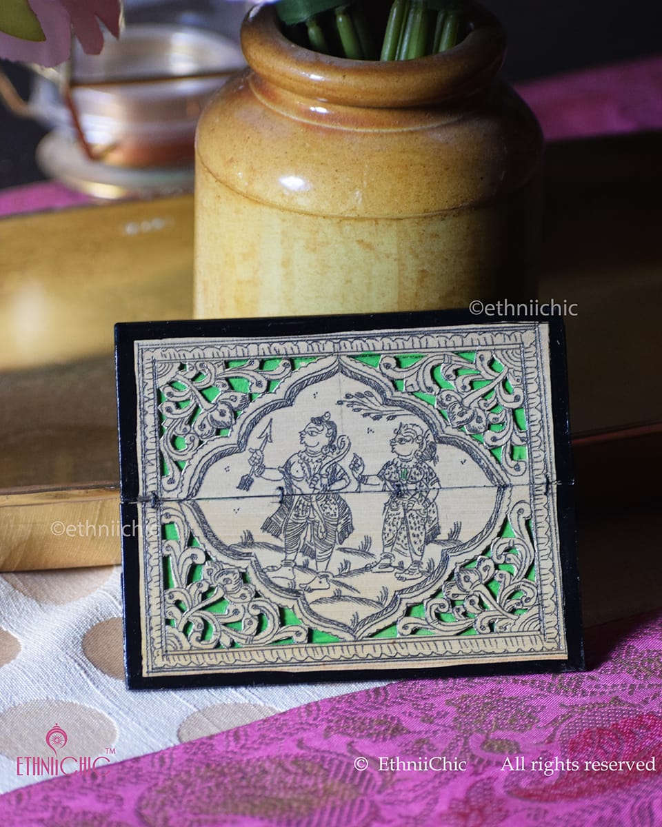 Tala Patra Pattachitra Hand-Painted Fridge Magnet – Ram Sita