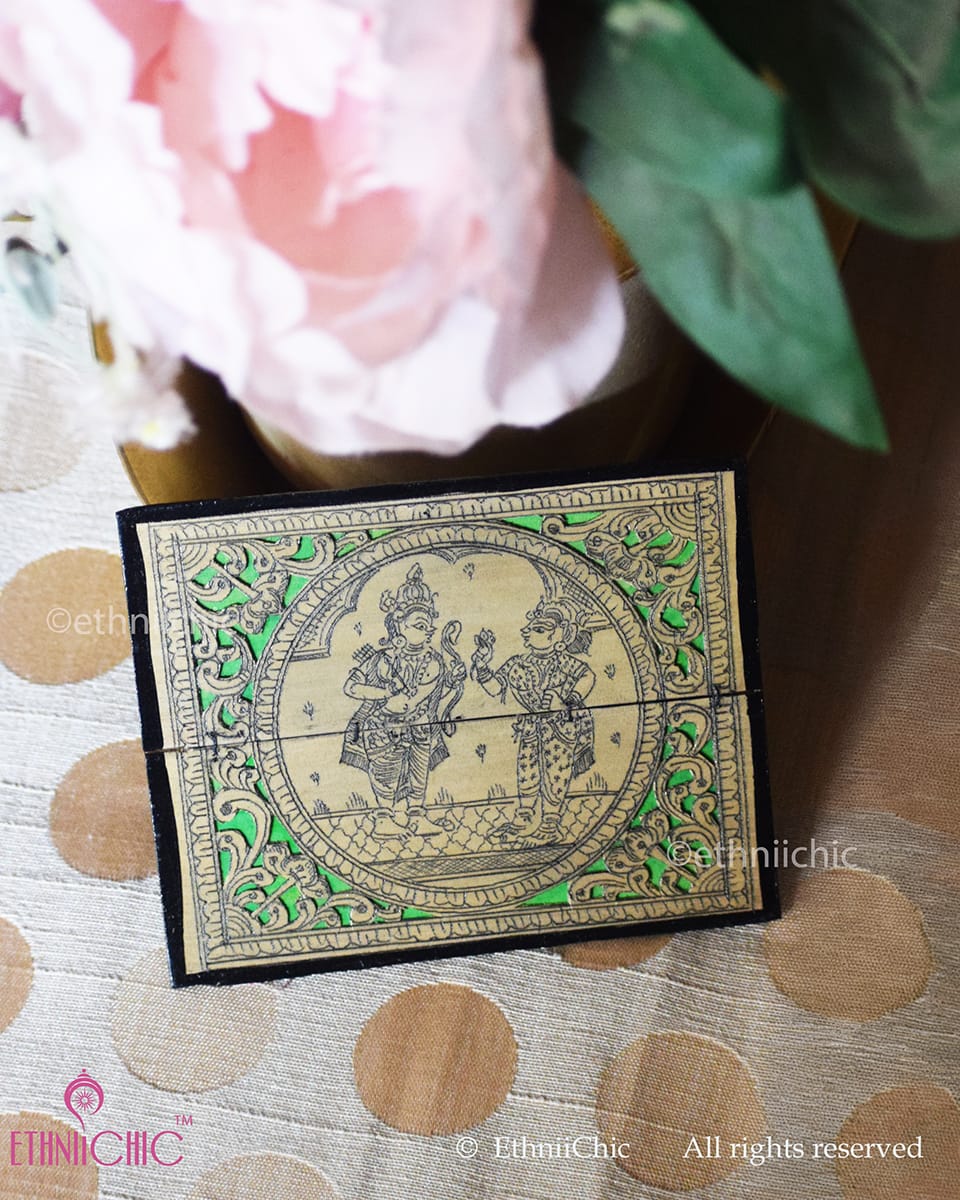 Tala Patra Pattachitra Hand-Painted Fridge Magnet – Ram Sita