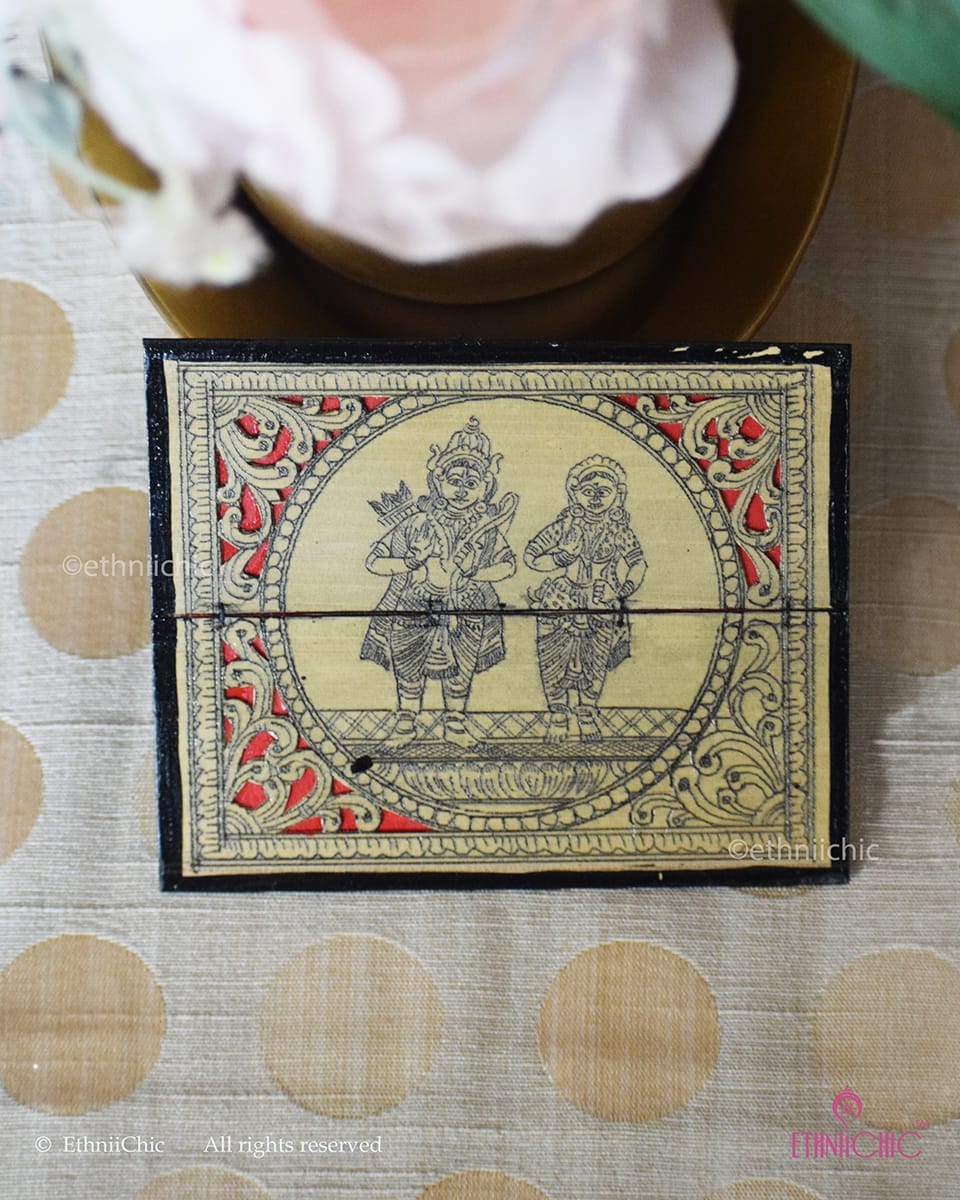 Tala Patra Pattachitra Hand-Painted Fridge Magnet – Ram Sita