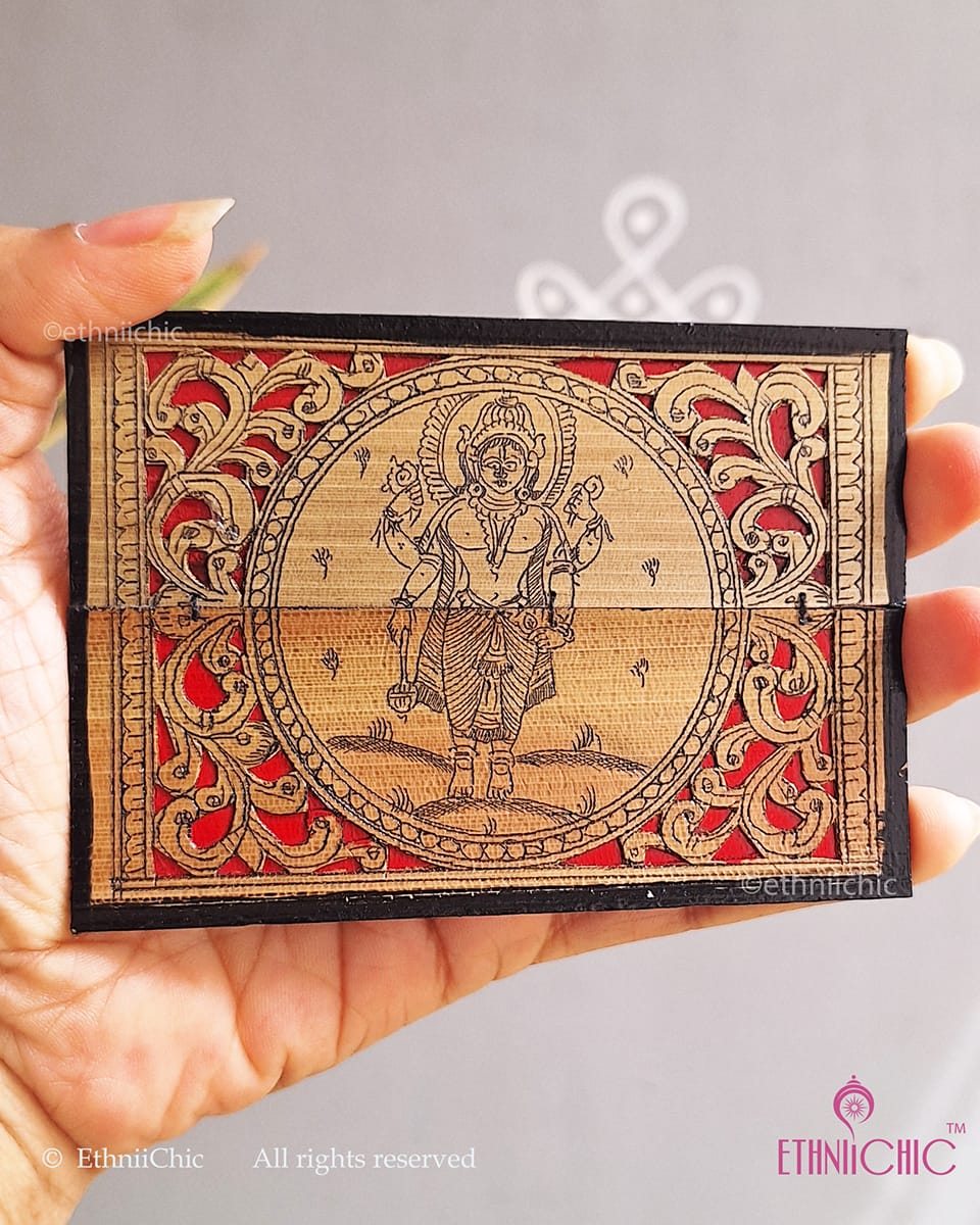 Tala Patra Pattachitra Hand-Painted Fridge Magnet – Vishnu
