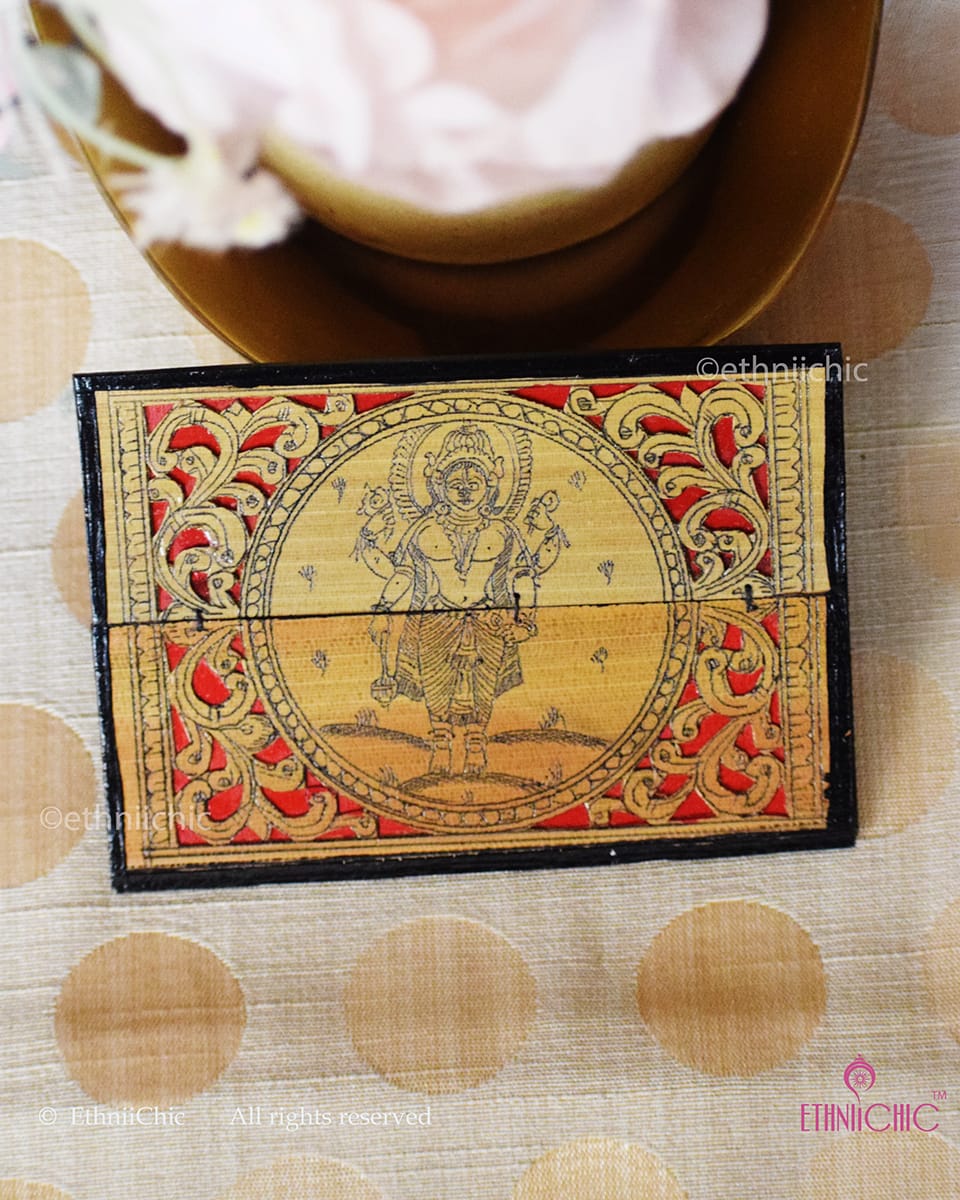Tala Patra Pattachitra Hand-Painted Fridge Magnet – Vishnu