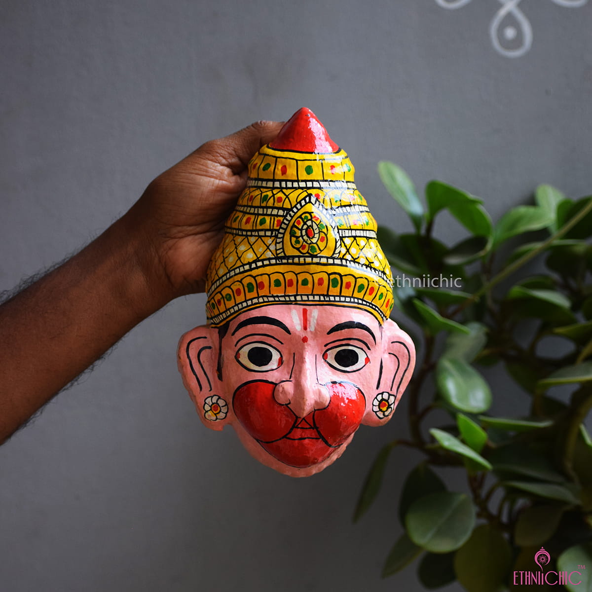 Hanuman Cheriyal Mask - 7"