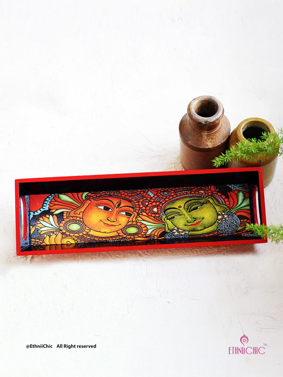 Narrow Tray - Kerala Mural painting