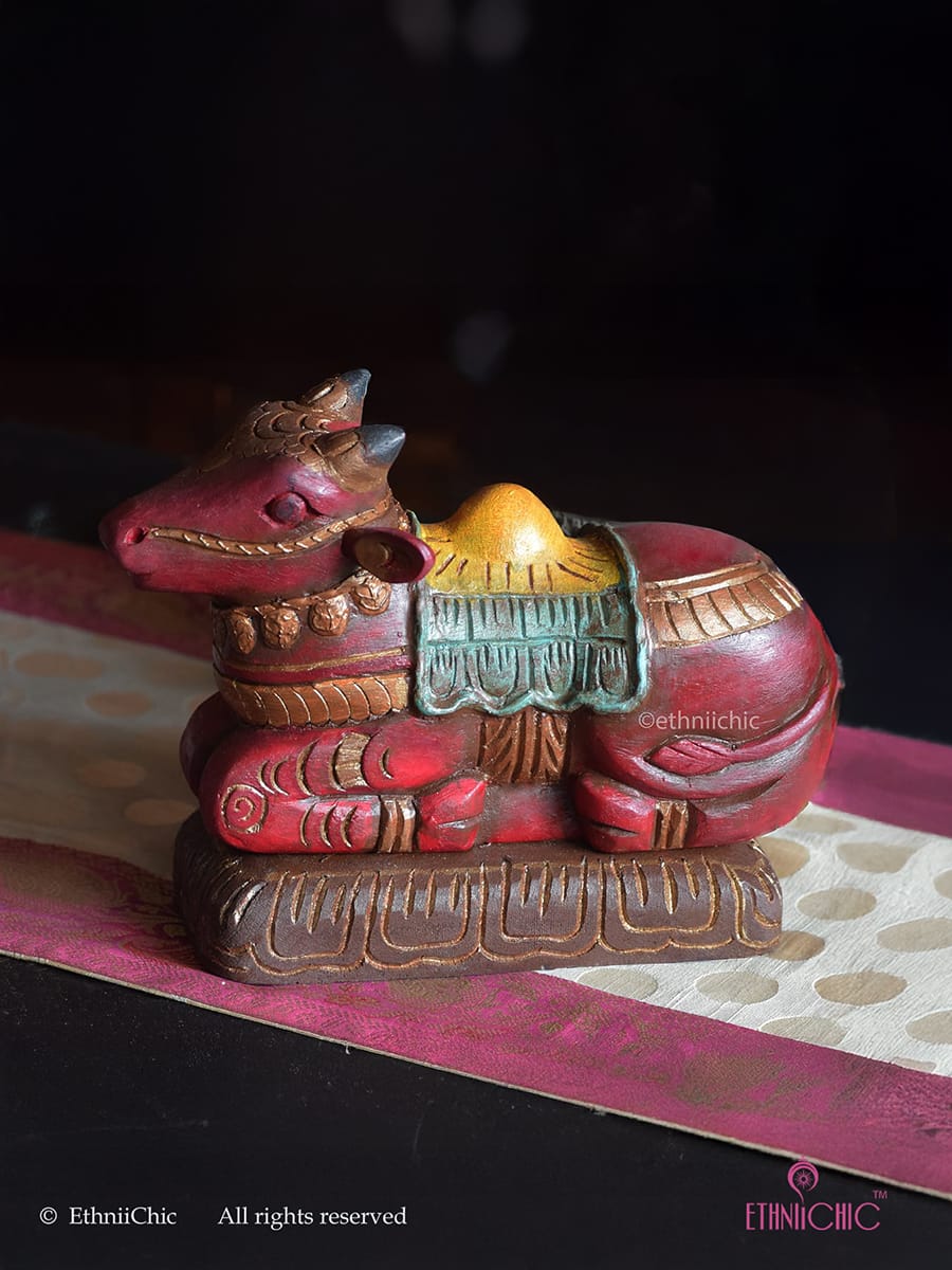 Hand painted Wooden Small Nandi