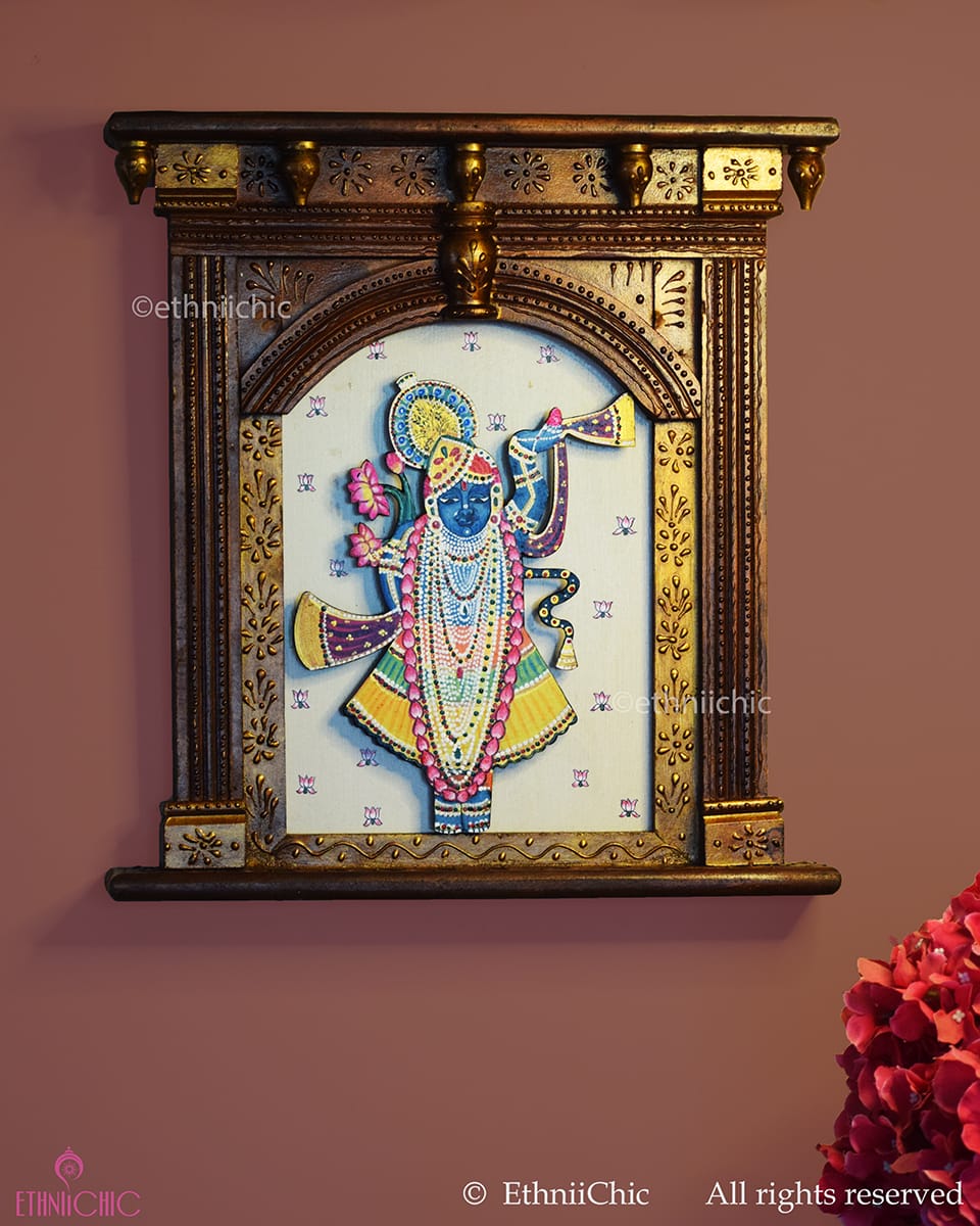 Pichwai Hand-Painted Jharoka Wall Frame – Sreenath Ji