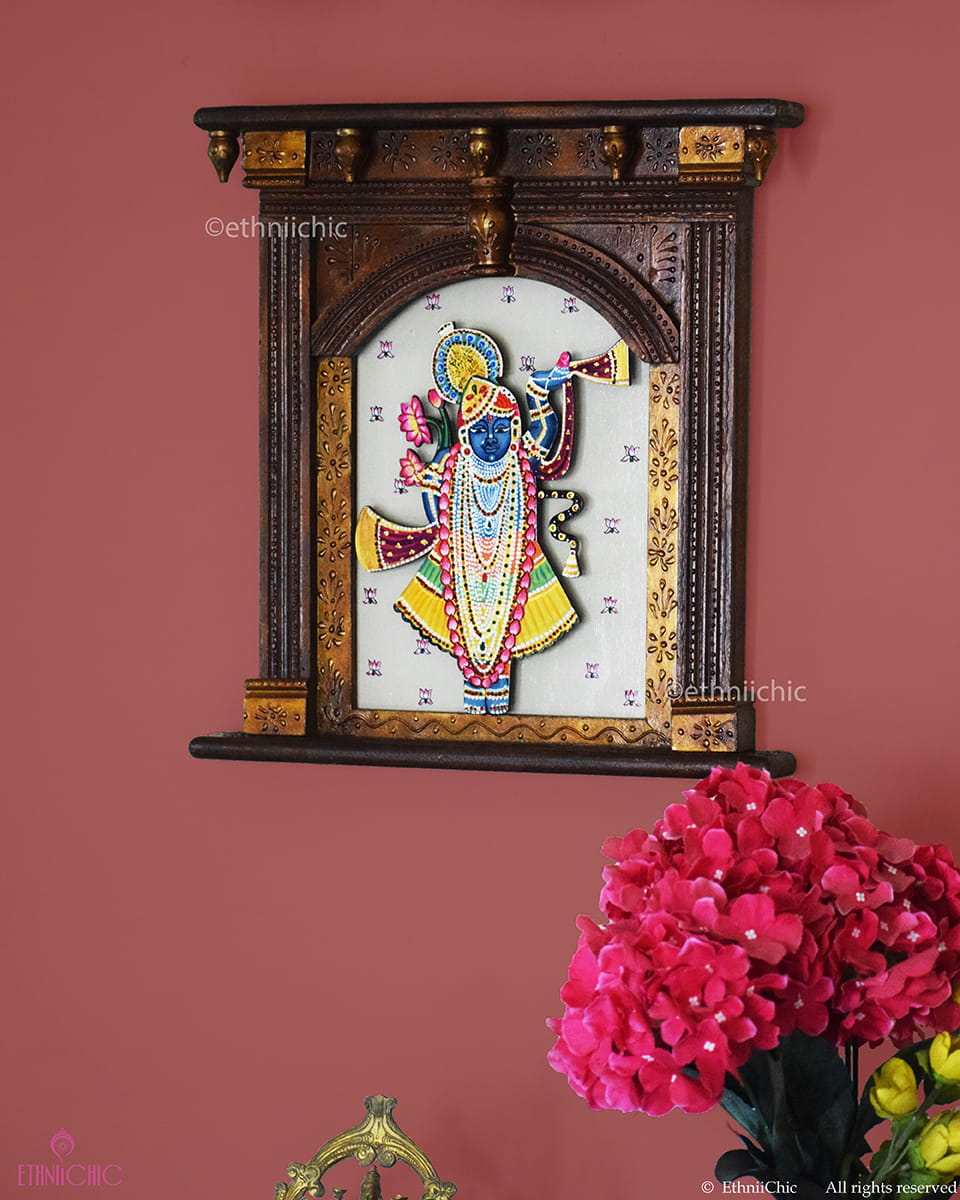 Pichwai Hand-Painted Jharoka Wall Frame – Sreenath Ji