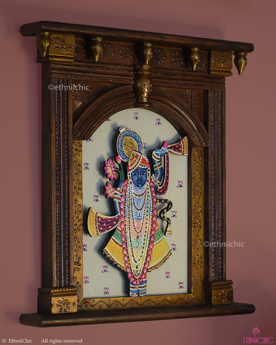Pichwai Hand-Painted Jharoka Wall Frame – Sreenath Ji
