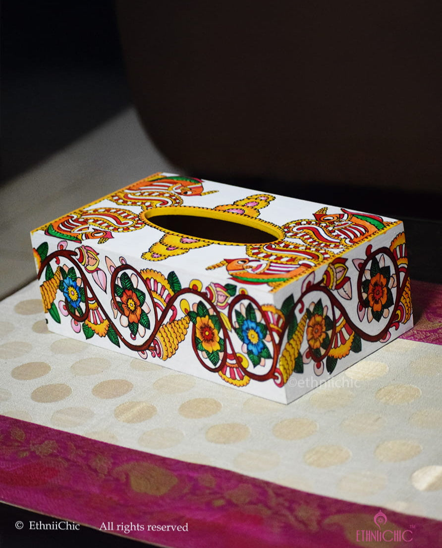 Family Tissue Box - Tholu Peacock Multicolour