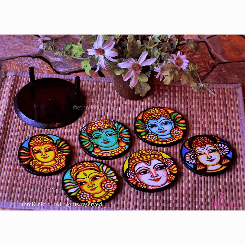 Coasters - Round - Kerala Mural image 0