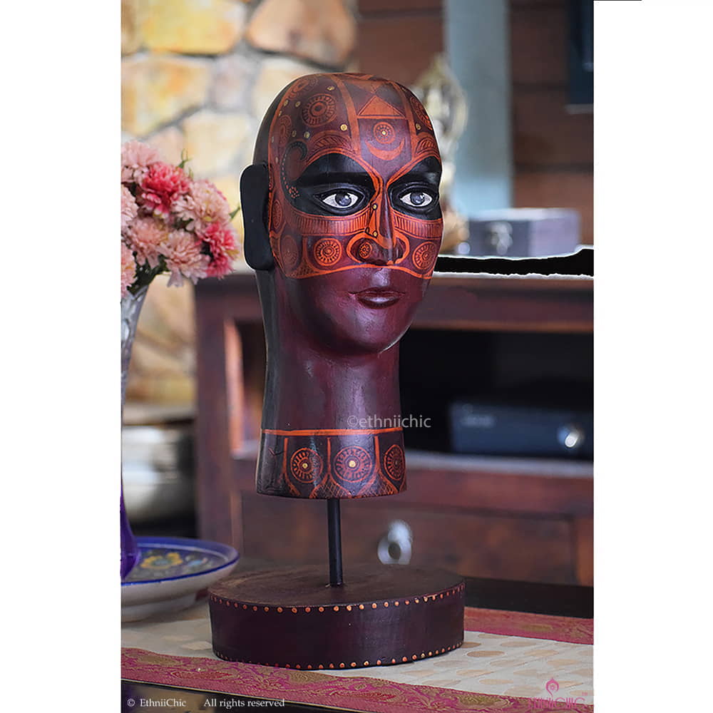 Hand painted Theyyam Head Accent image 0