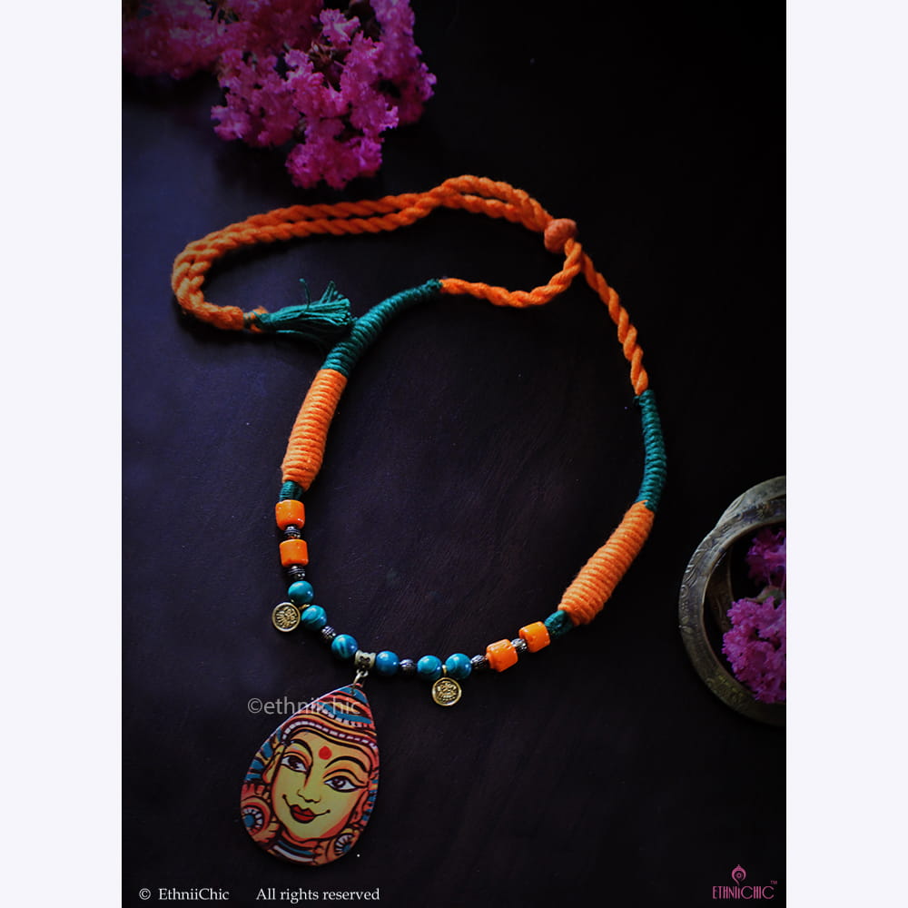 Hand painted Kerala Mural Neck piece image 0