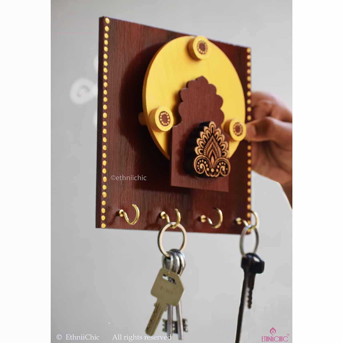 Hand-Painted Wooden Key Holder image 2