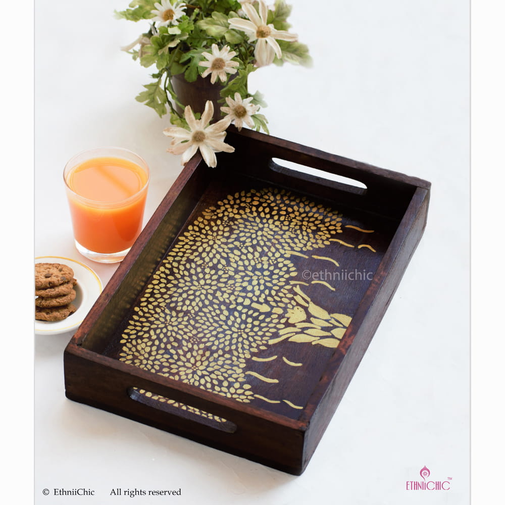 Hand painted Tree of Life Serving Tray image 2