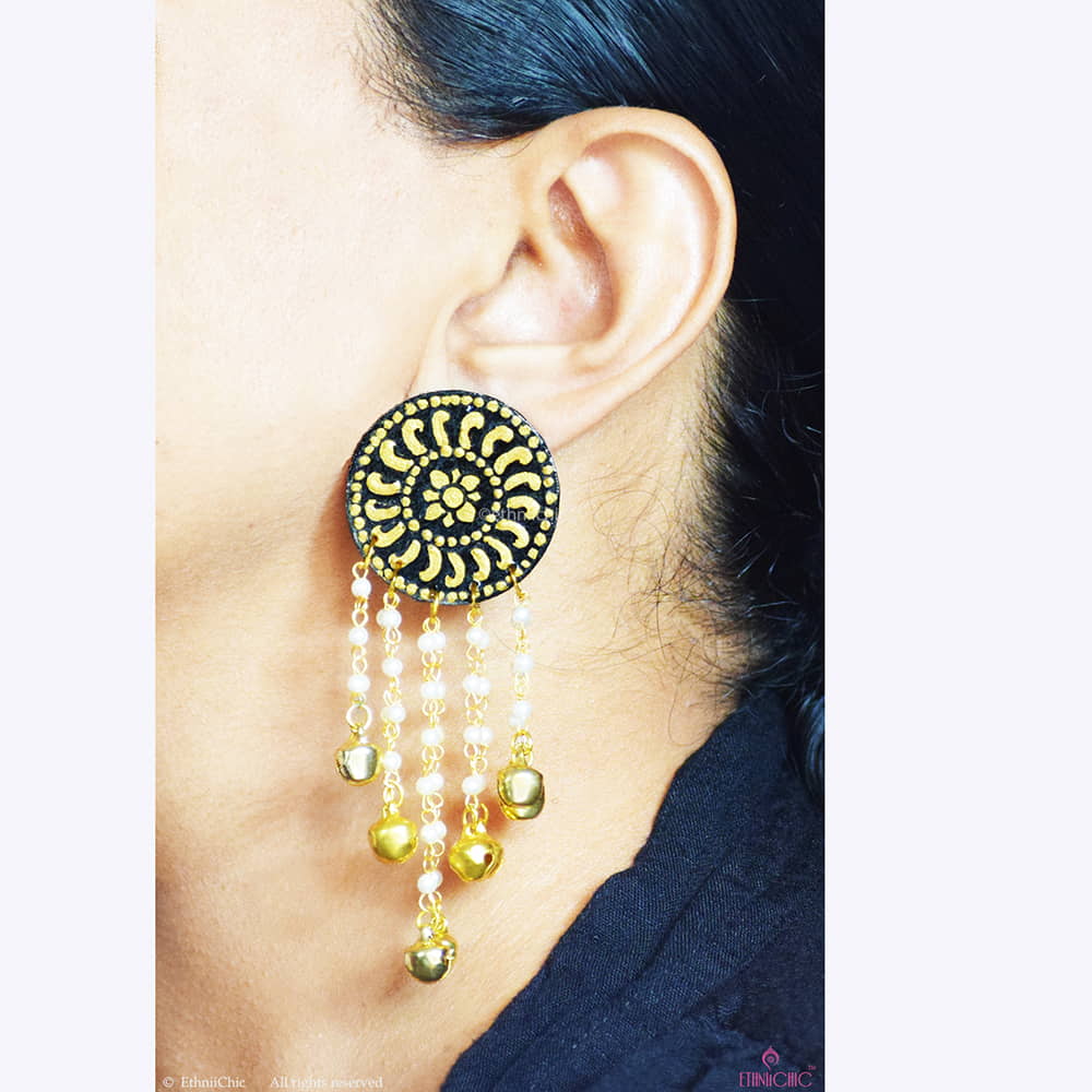 Hand painted Mandala Jhumka 1 image 2