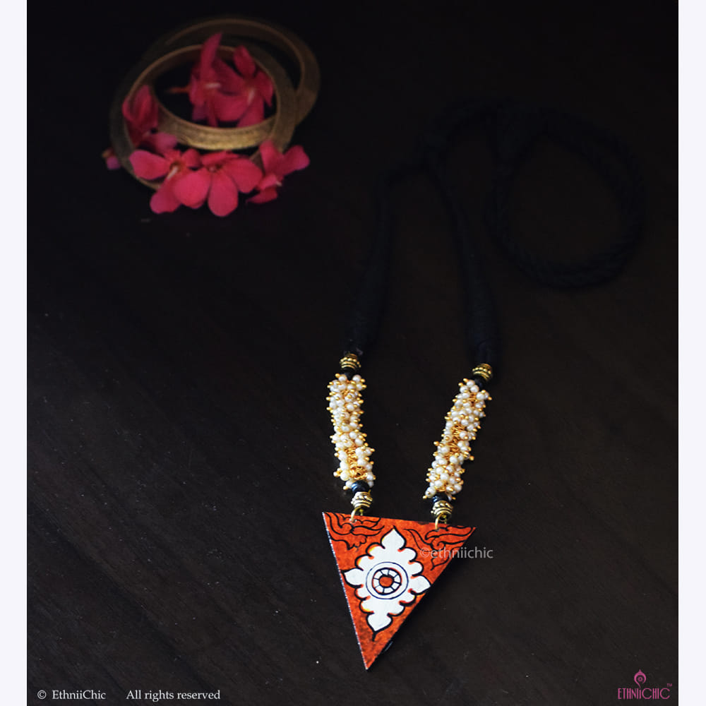 Hand painted Mural Motif Necklace 2 image 2