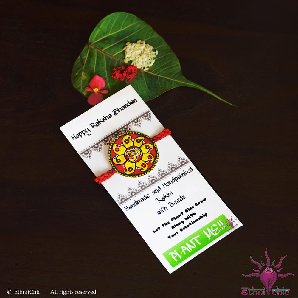 Handpainted Rakhi (On Seed Paper) Mandala Design 4 image 0