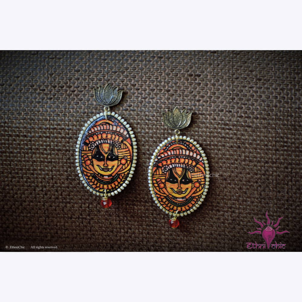 Hand painted Ear rings - Theyyam 1 image 0