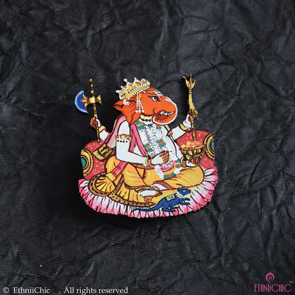 Hand Painted Lotus Ganesha- Cut out image 0