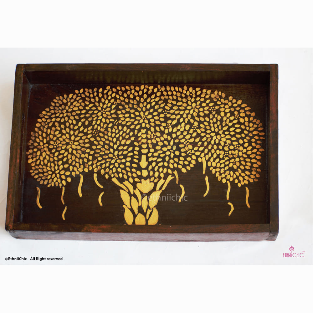 Hand painted Tree of Life Serving Tray image 4