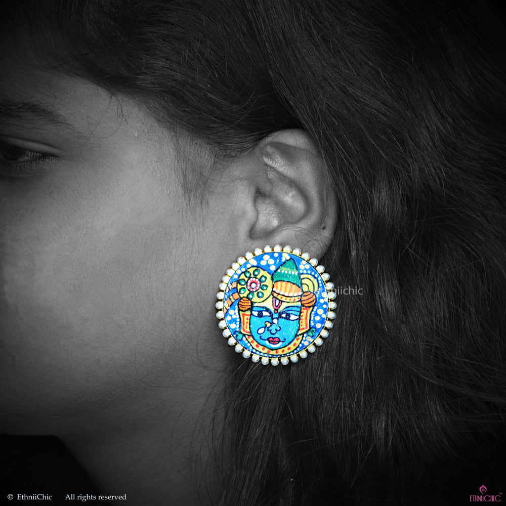 Hand painted Pichwai Studs image 0