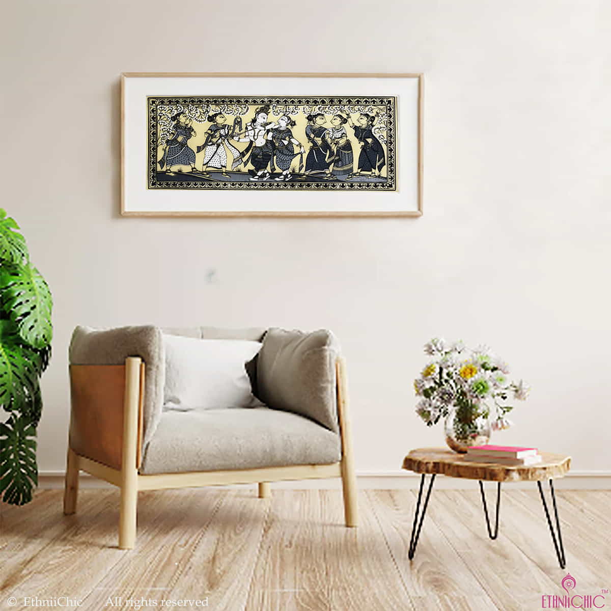 Pattachitra Raas Leela - Painting on Silk Fabric image 0