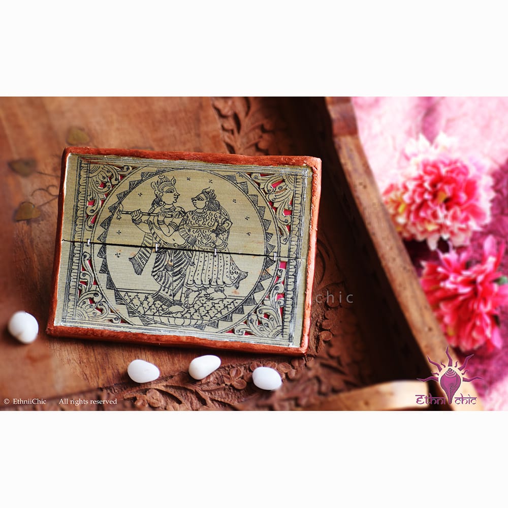 Pattachitra Krishna Radha Fridge Magnet image 0