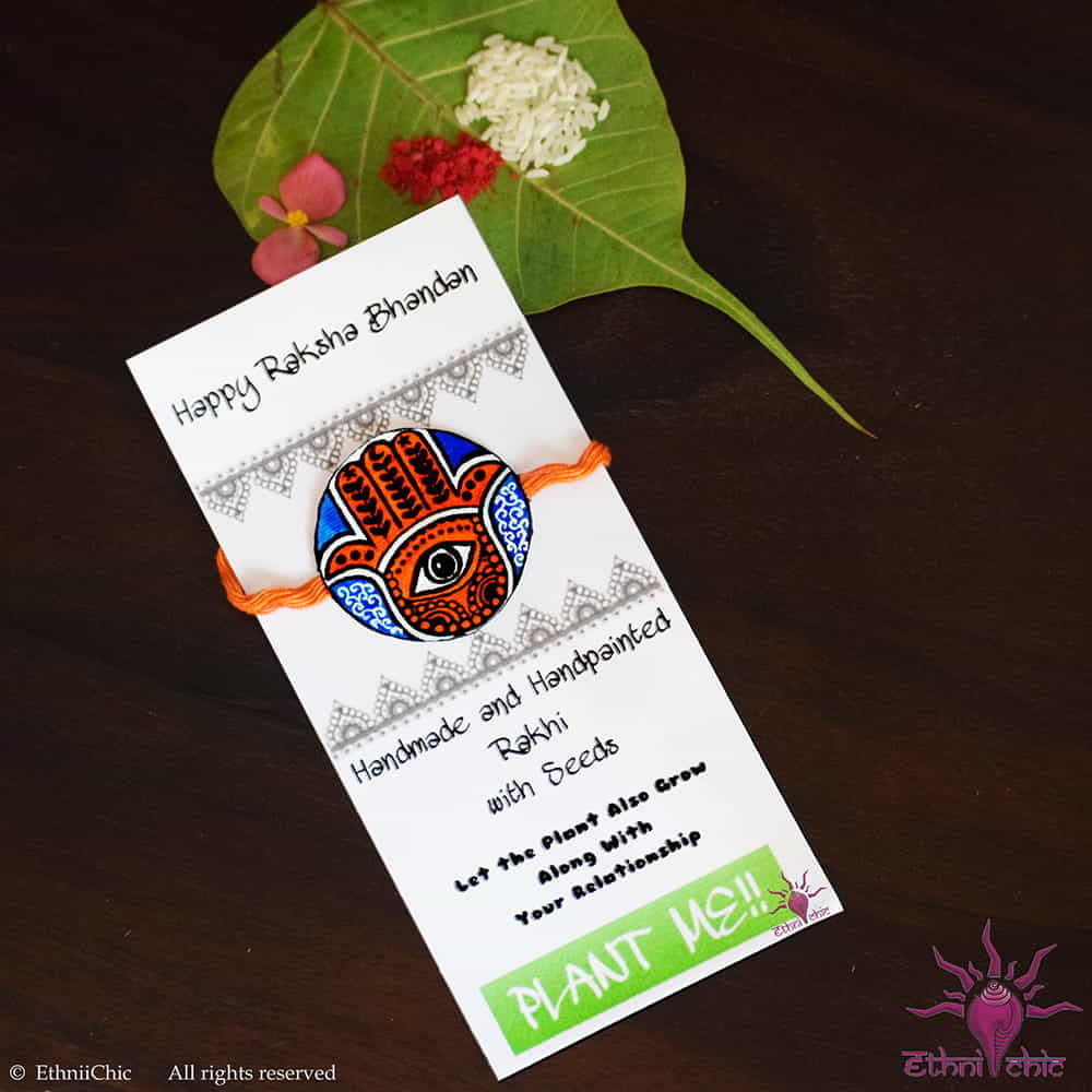 Handpainted Rakhi (On Seed Paper) Mandala Design 3 image 0