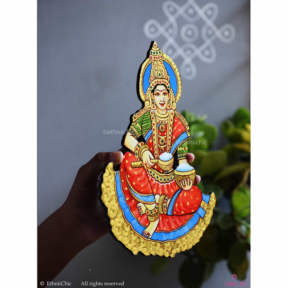 Goddess Annapoorna Hand painted Wooden Cut Out image 1