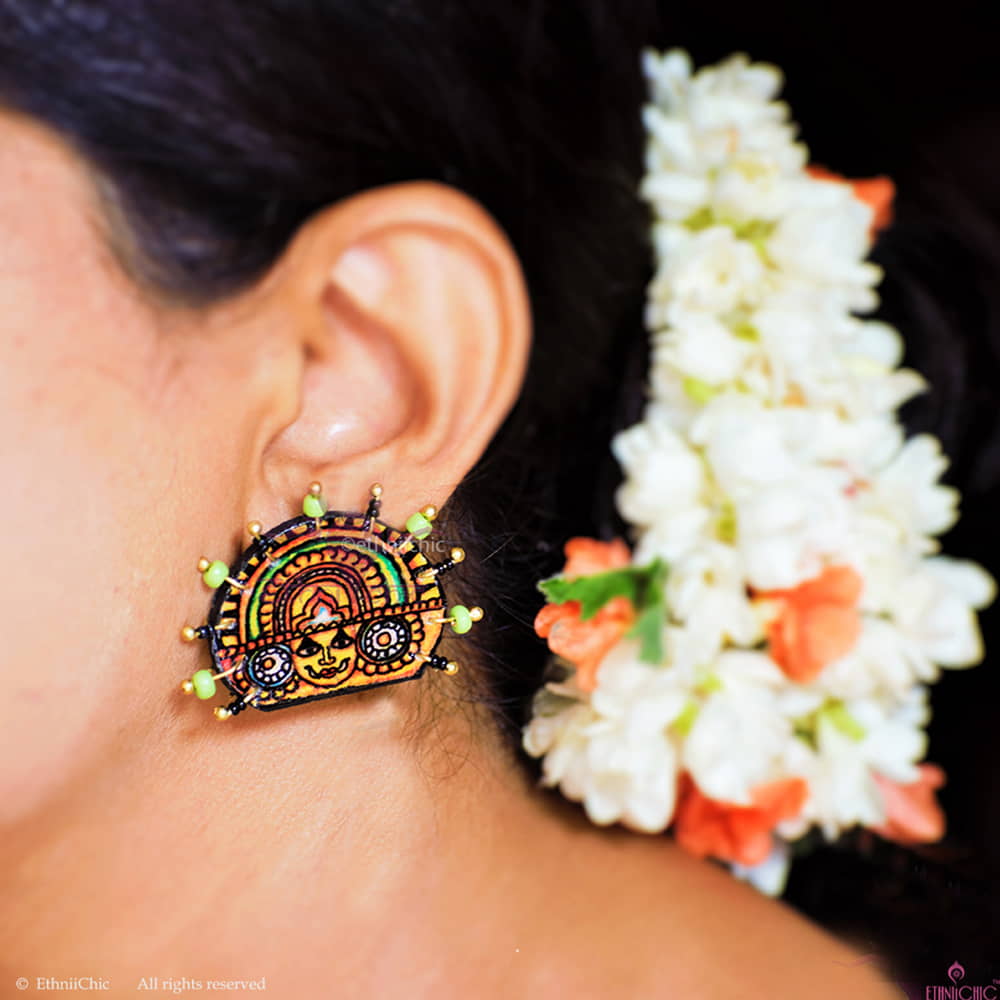 Hand painted Earrings - Thaiyyam image 1