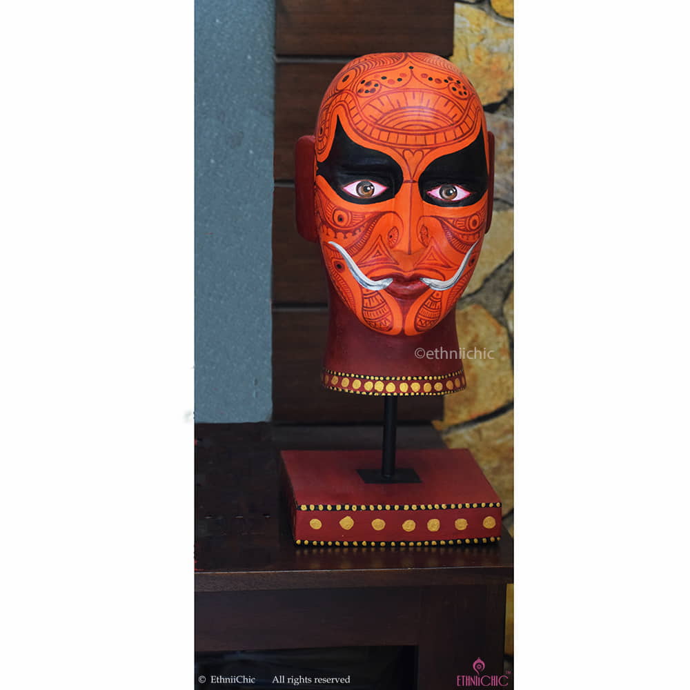 Hand painted Muchilot Theyyam Head Accent image 1