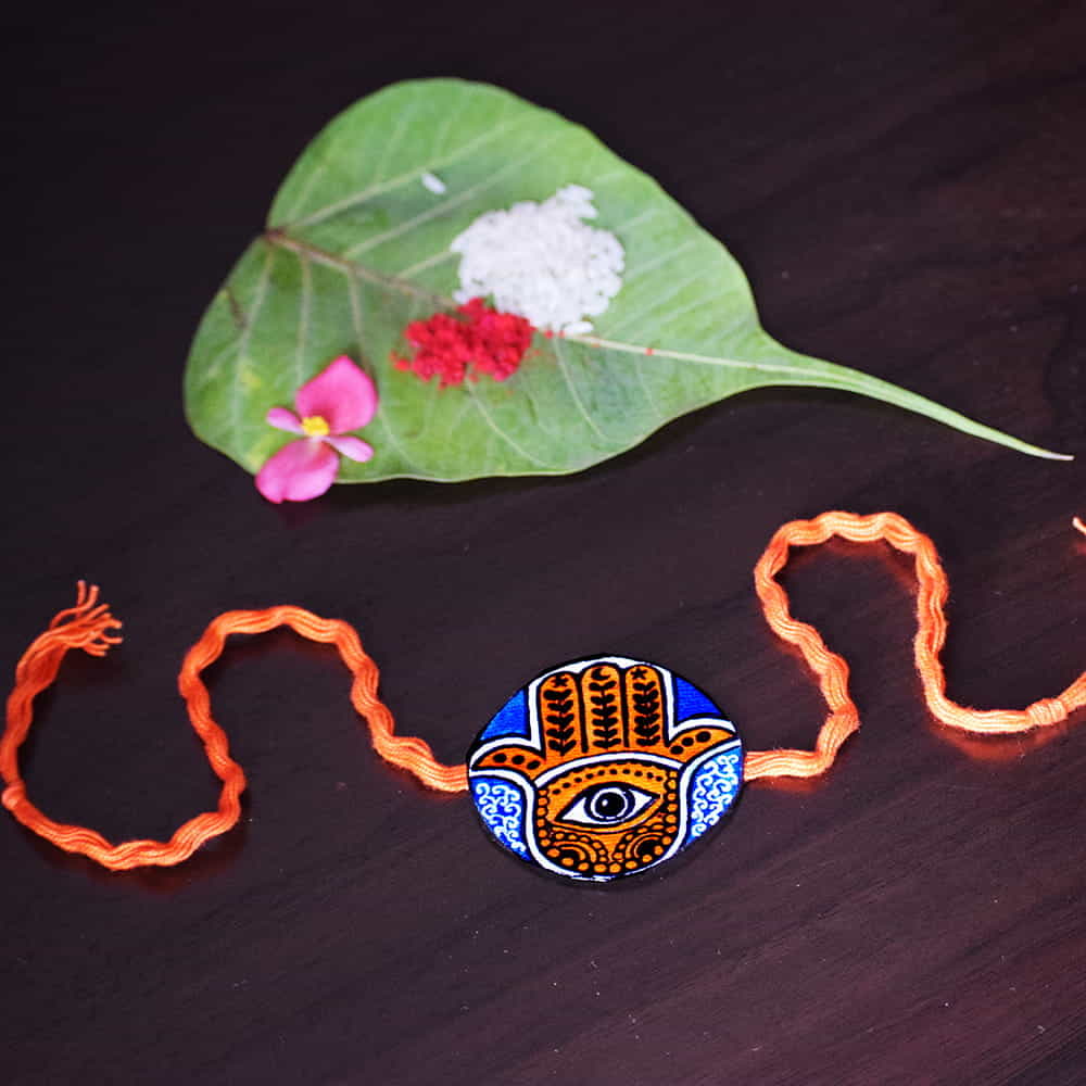 Handpainted Rakhi (On Seed Paper) Mandala Design 3 image 3