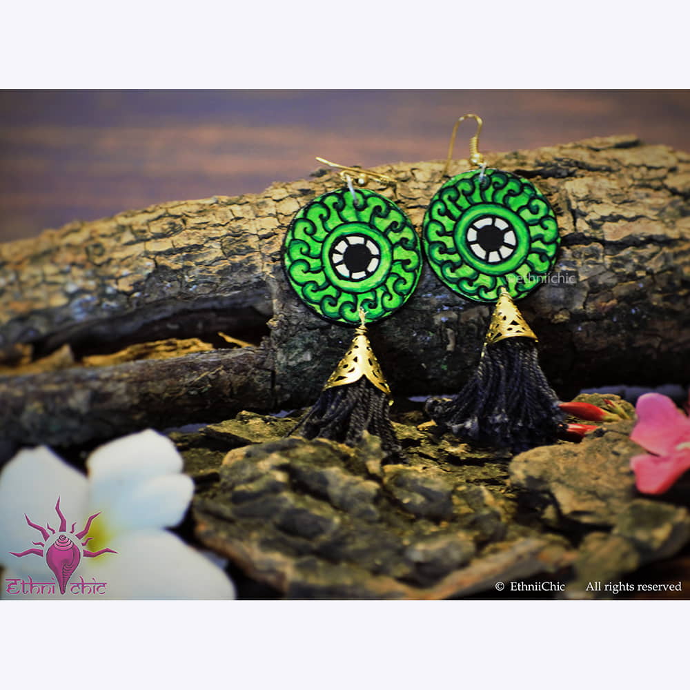 Hand painted Earrings- Mural Motif 5 image 0